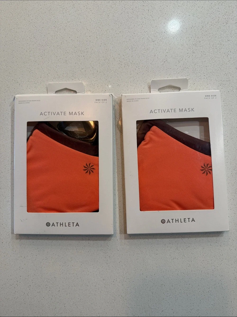Athleta Activate Face Masks in Orange and Brown (2-Pack) 2 Packages